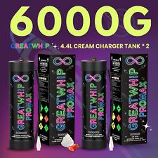 Whipped Cream Charger Tank 4.4L X 2 GreatWhip Pure Food Grade Cannister 6000g US